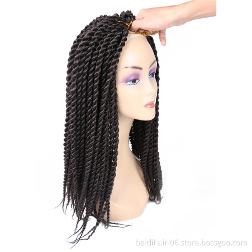 18inch Thick Senegalese Twist Braids Crochet Hair Prelooped Big Braids Synthetic Extension 12Strands/pack